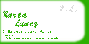 marta luncz business card